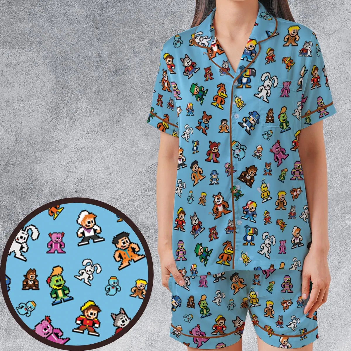 Satin Short-Sleeve Pajamas Set - 17DQV6GQ