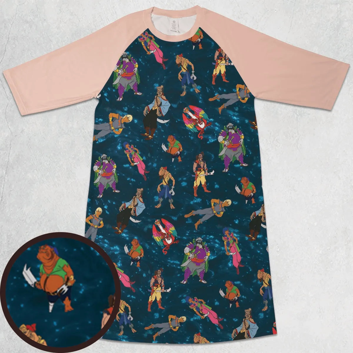 3/4 Sleeve Raglan Dress - 86B15PED