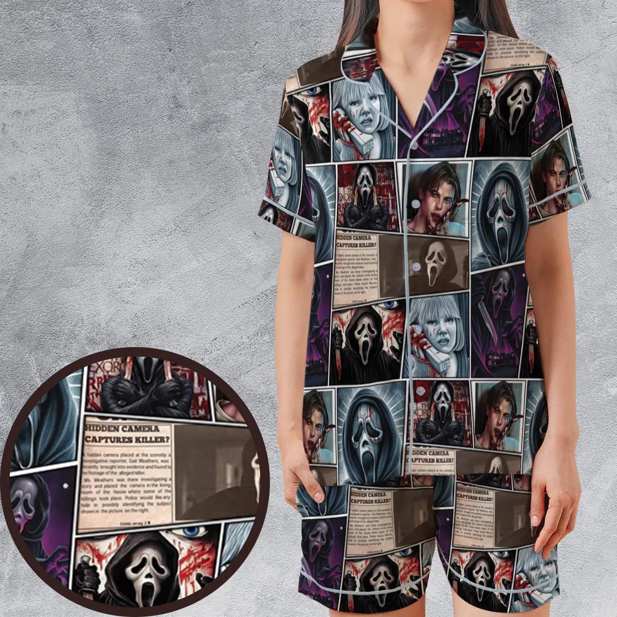 Satin Short-Sleeve Pajamas Set - HBSBDYGP