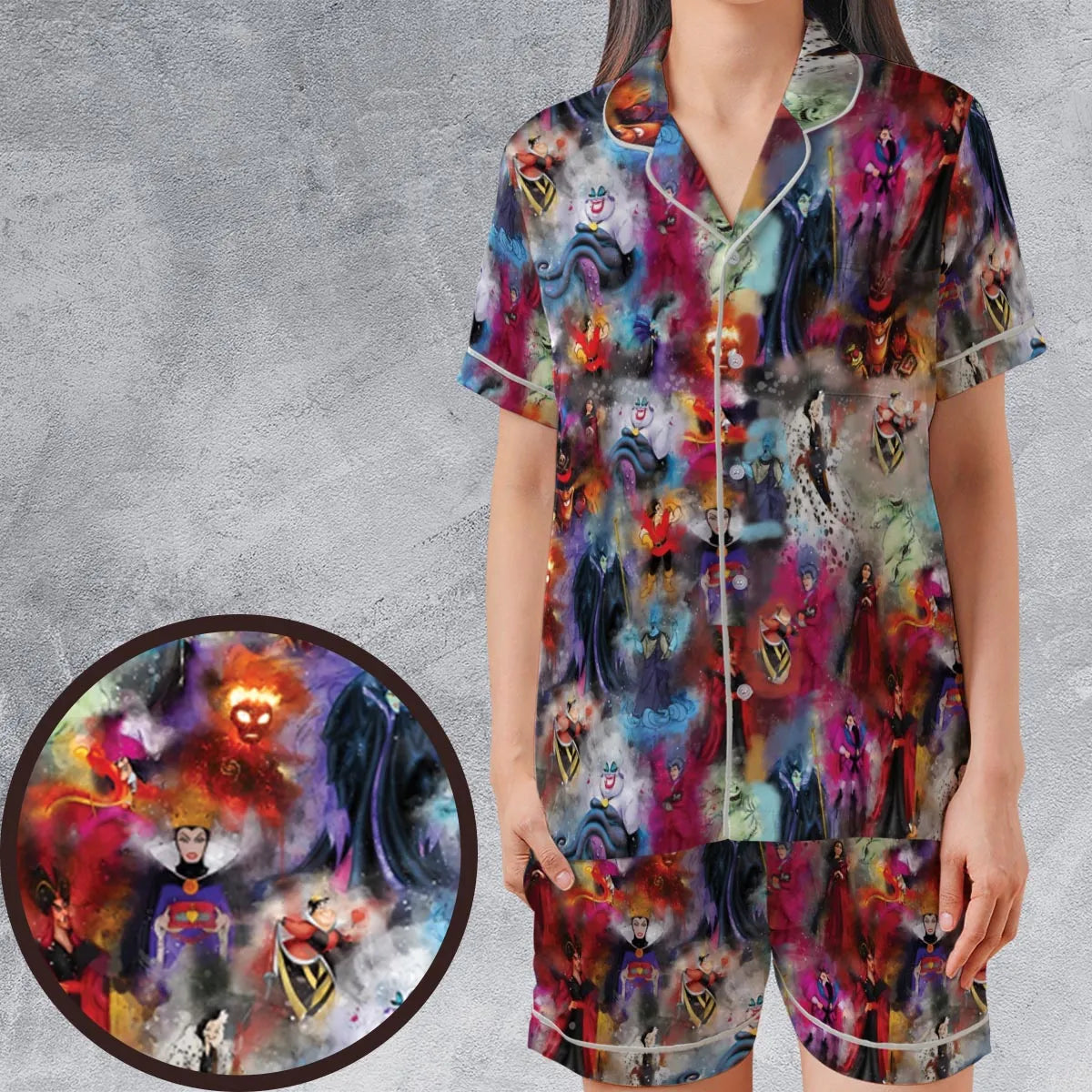 Satin Short-Sleeve Pajamas Set - 8CLVT3W2