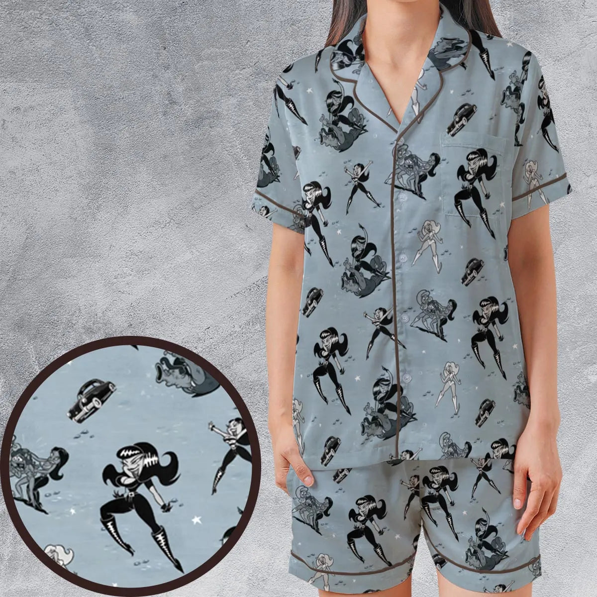 Satin Short-Sleeve Pajamas Set - L4PSWW5R