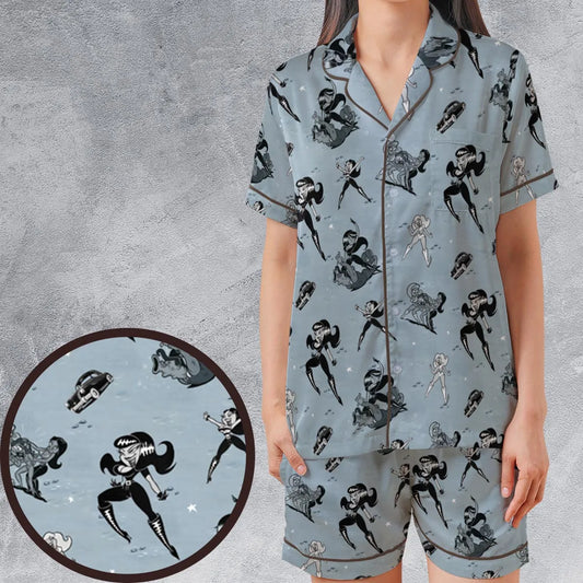 Satin Short-Sleeve Pajamas Set - L4PSWW5R