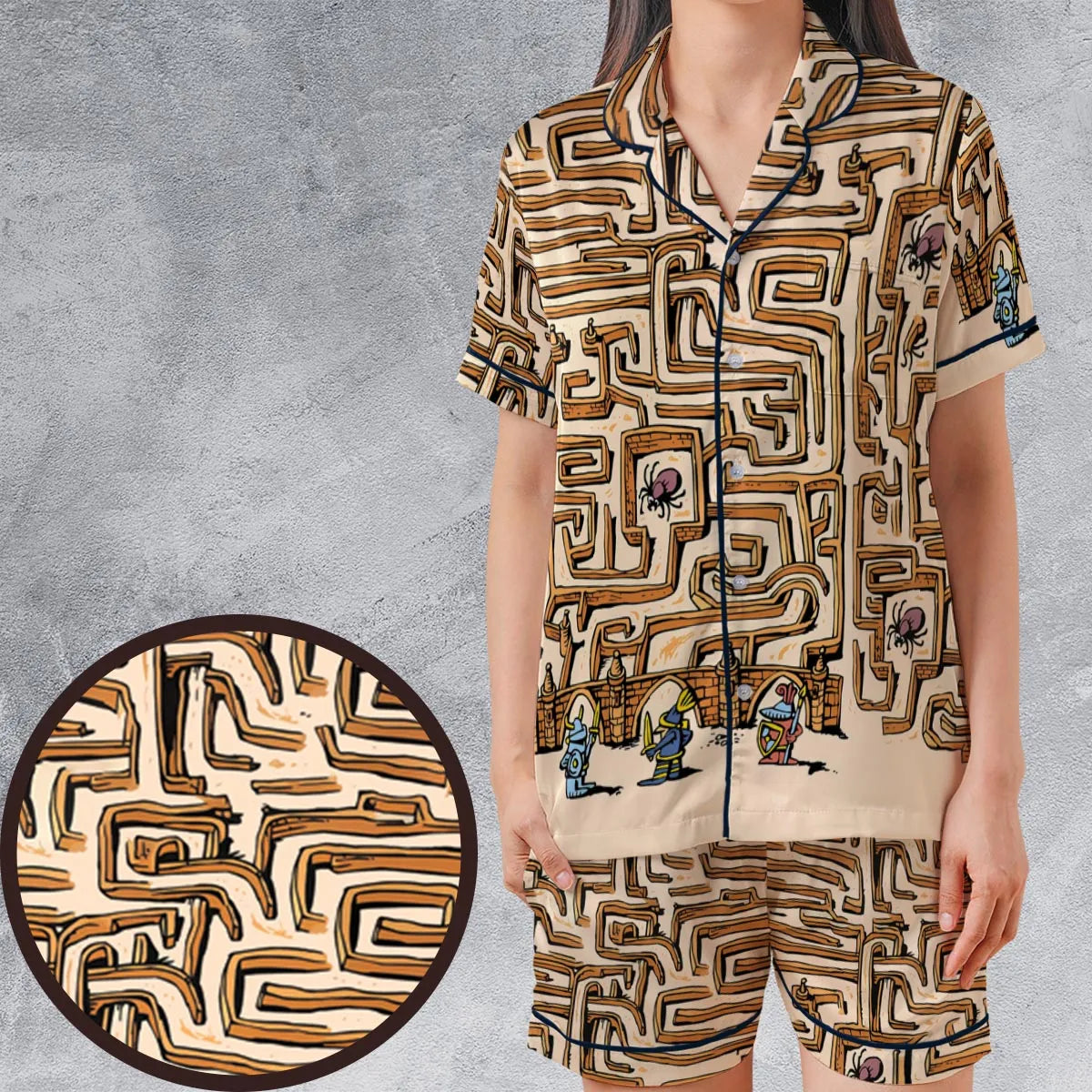 Satin Short-Sleeve Pajamas Set - JBL9KH7S