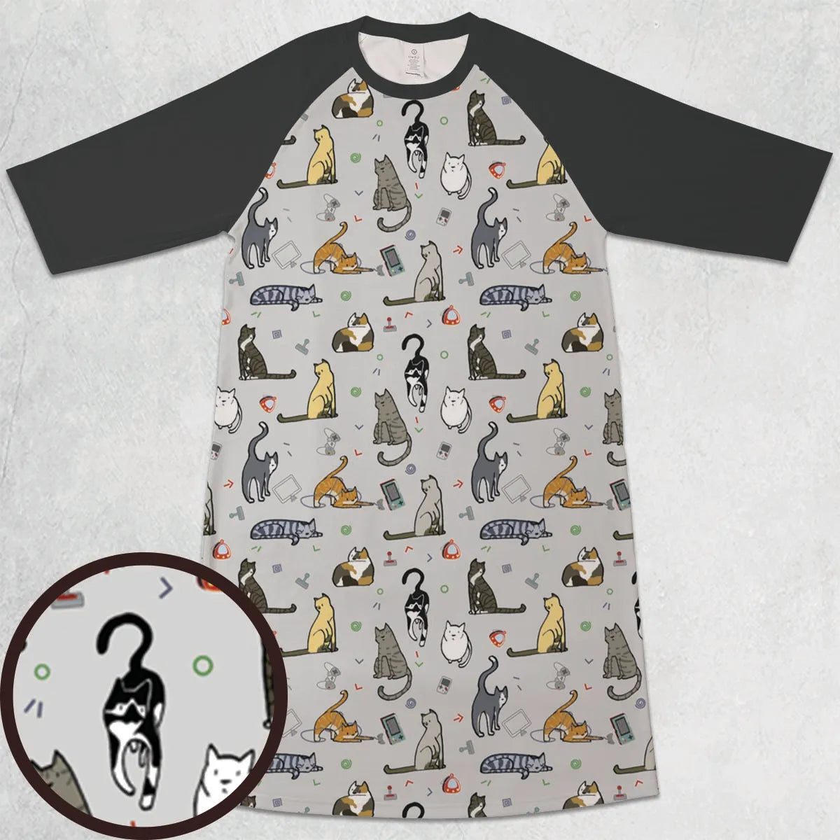 3/4 Sleeve Raglan Dress - 198E7163