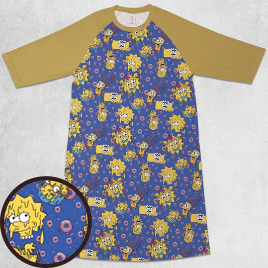 3/4 Sleeve Raglan Dress - Q6U3TPMC