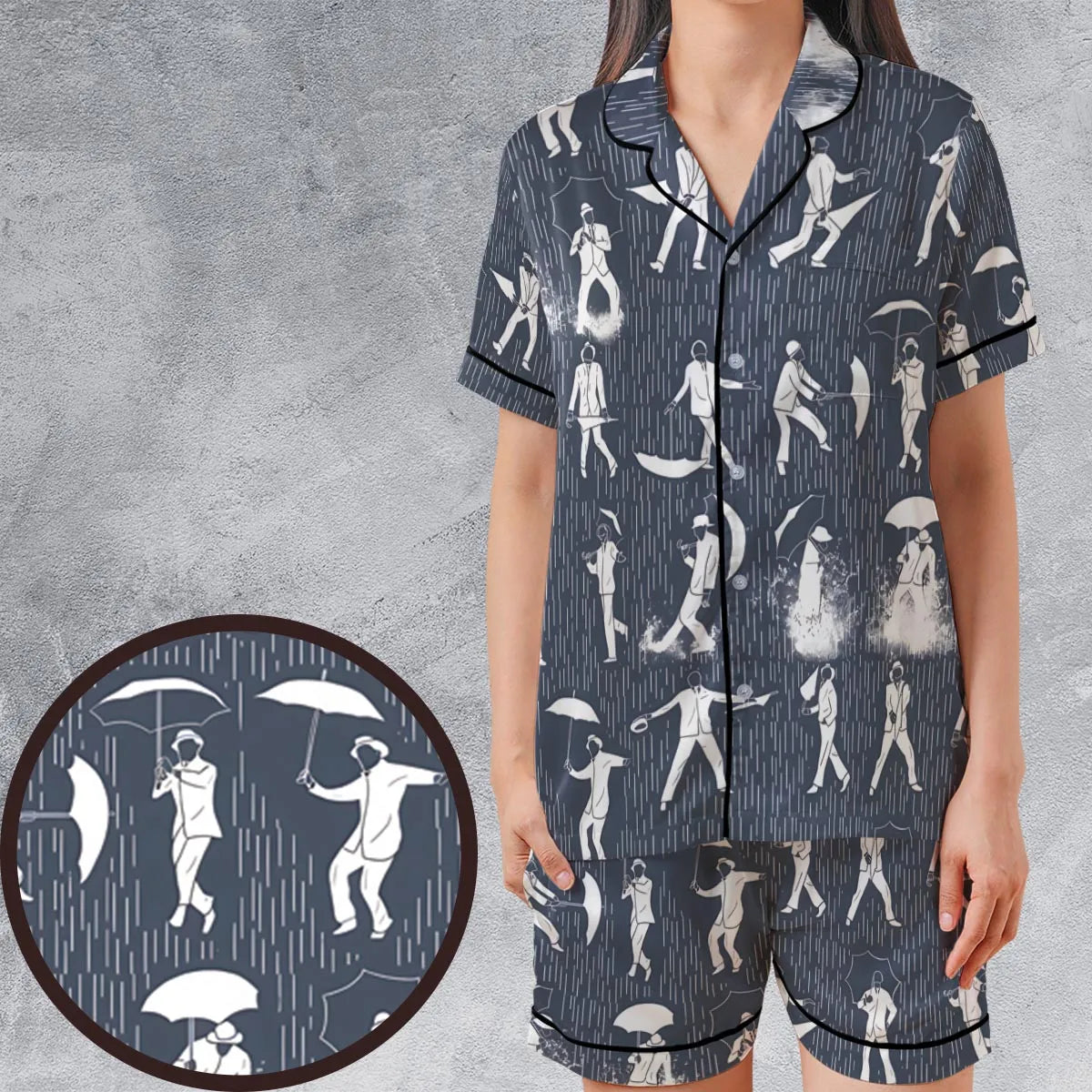 Satin Short-Sleeve Pajamas Set - 74221SJU