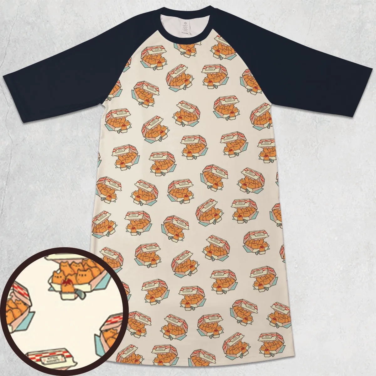 3/4 Sleeve Raglan Dress - JBSB9ZTC