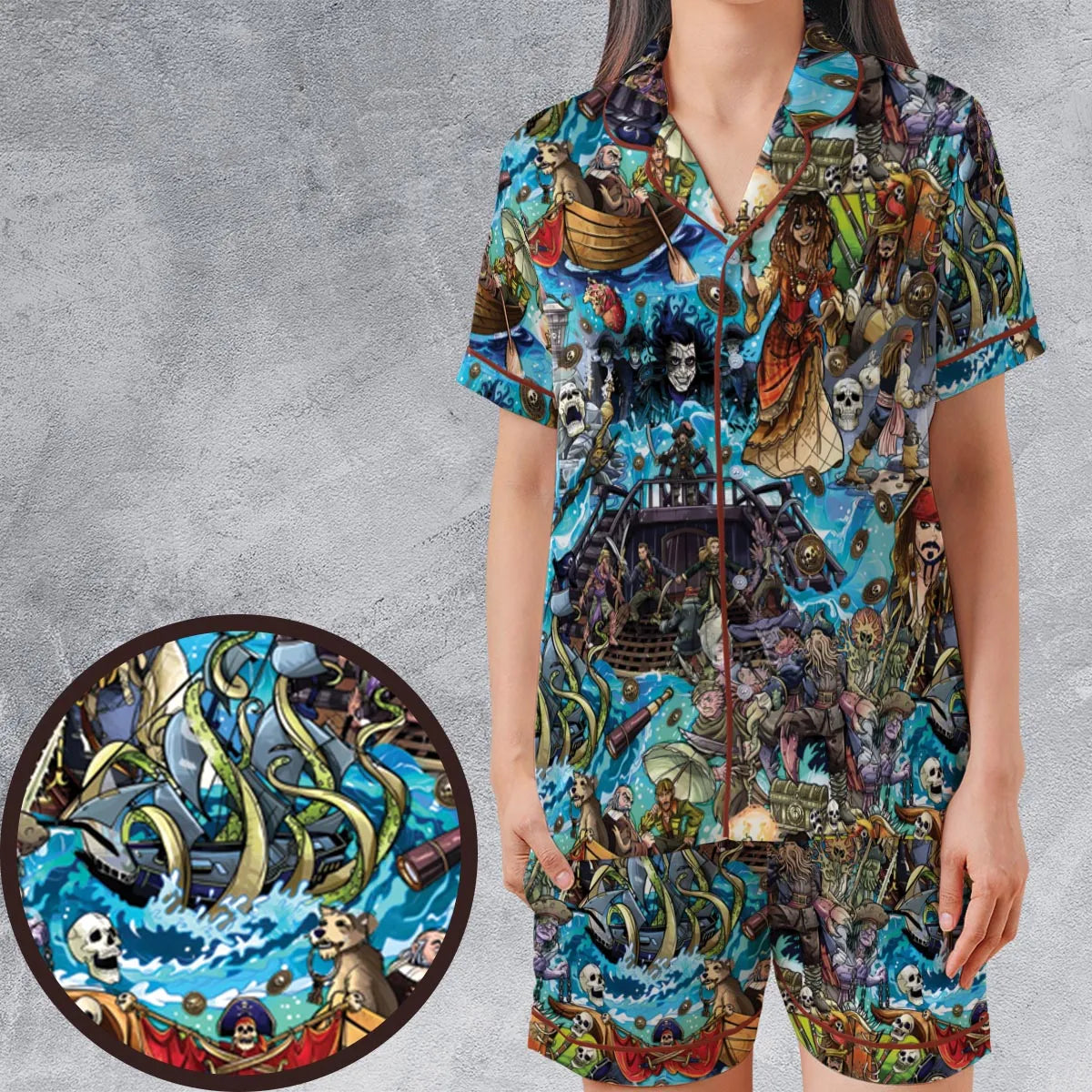 Satin Short-Sleeve Pajamas Set - 4QQTSUJZ