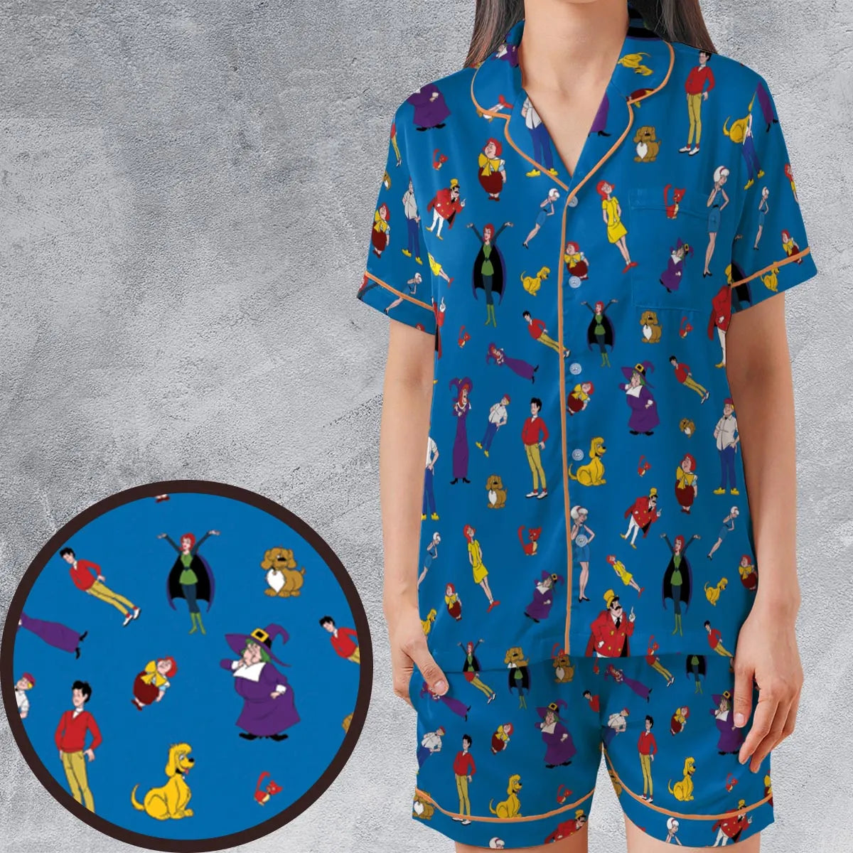 Satin Short-Sleeve Pajamas Set - 5LCH5QGE