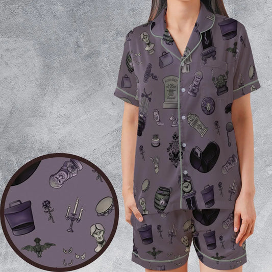 Satin Short-Sleeve Pajamas Set - 77158FCG