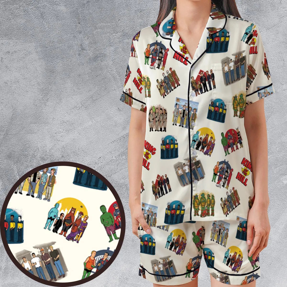 Satin Short-Sleeve Pajamas Set - SZ9L8ERS