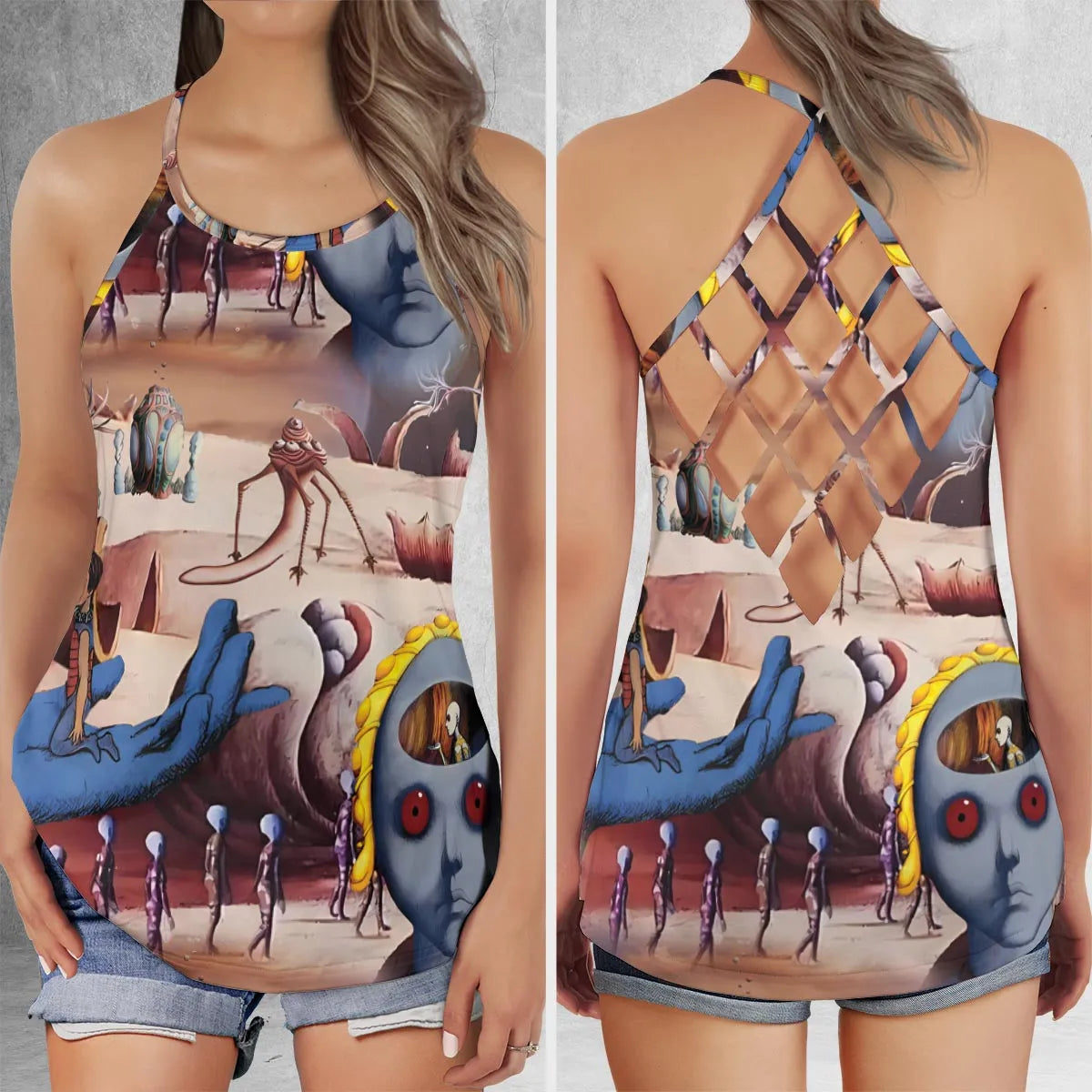 Criss Cross Tank Top - MBDT61RW