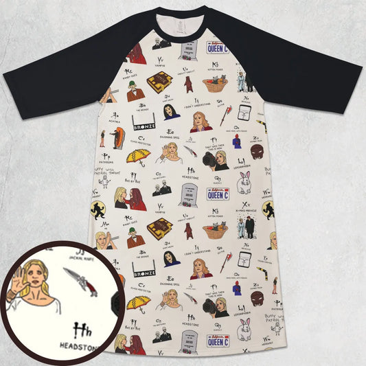 3/4 Sleeve Raglan Dress - F9G71PSS