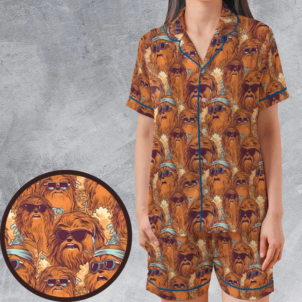 Satin Short-Sleeve Pajamas Set - QG985NQ1