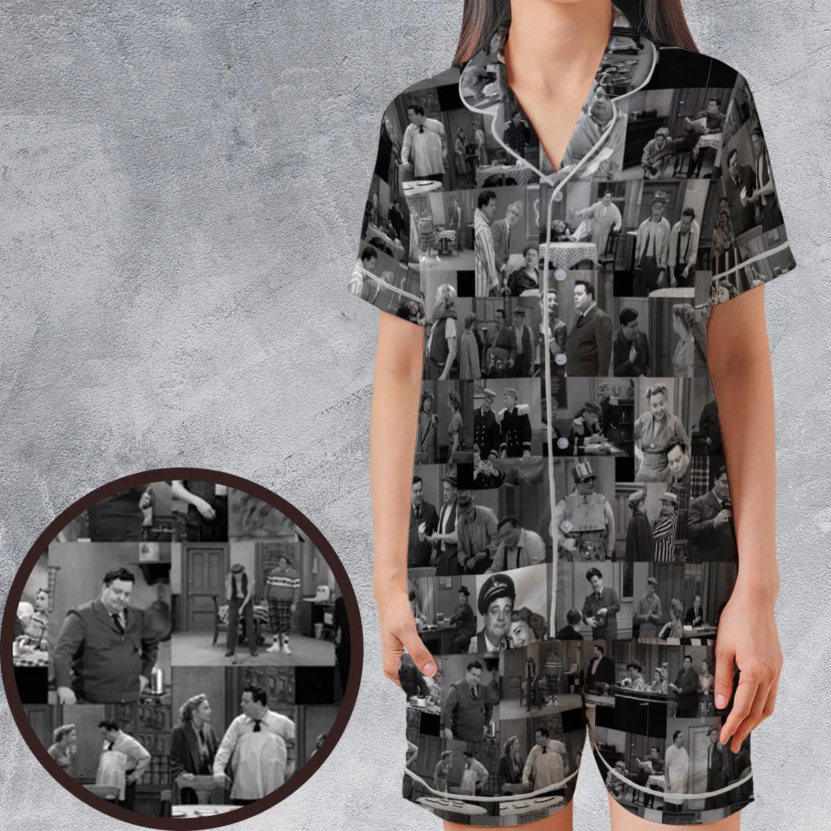 Satin Short-Sleeve Pajamas Set - KQH3RGC8
