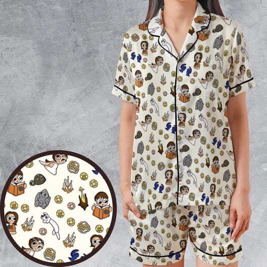 Satin Short-Sleeve Pajamas Set - 9GKVEZNZ