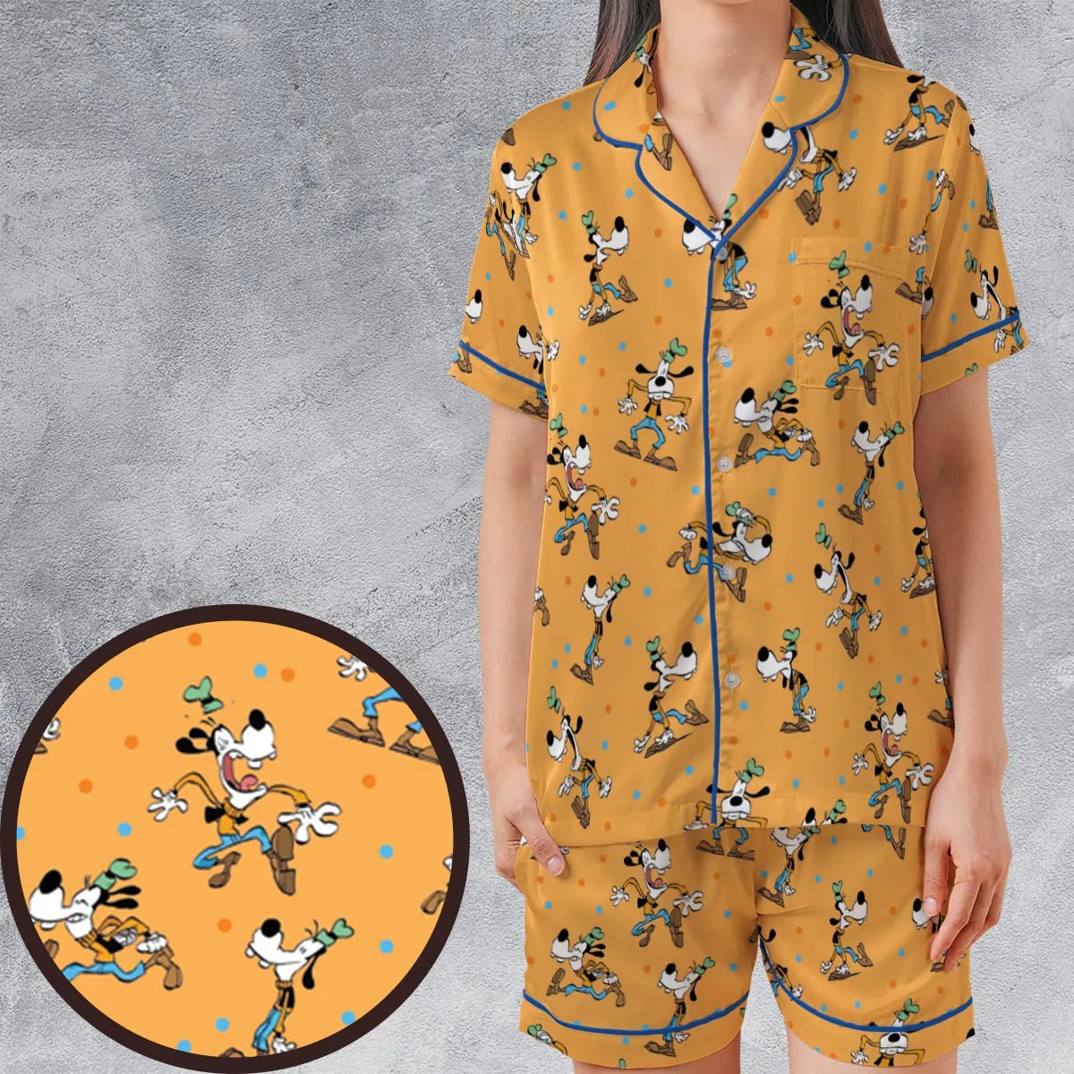 Satin Short-Sleeve Pajamas Set - 9AF72PAK