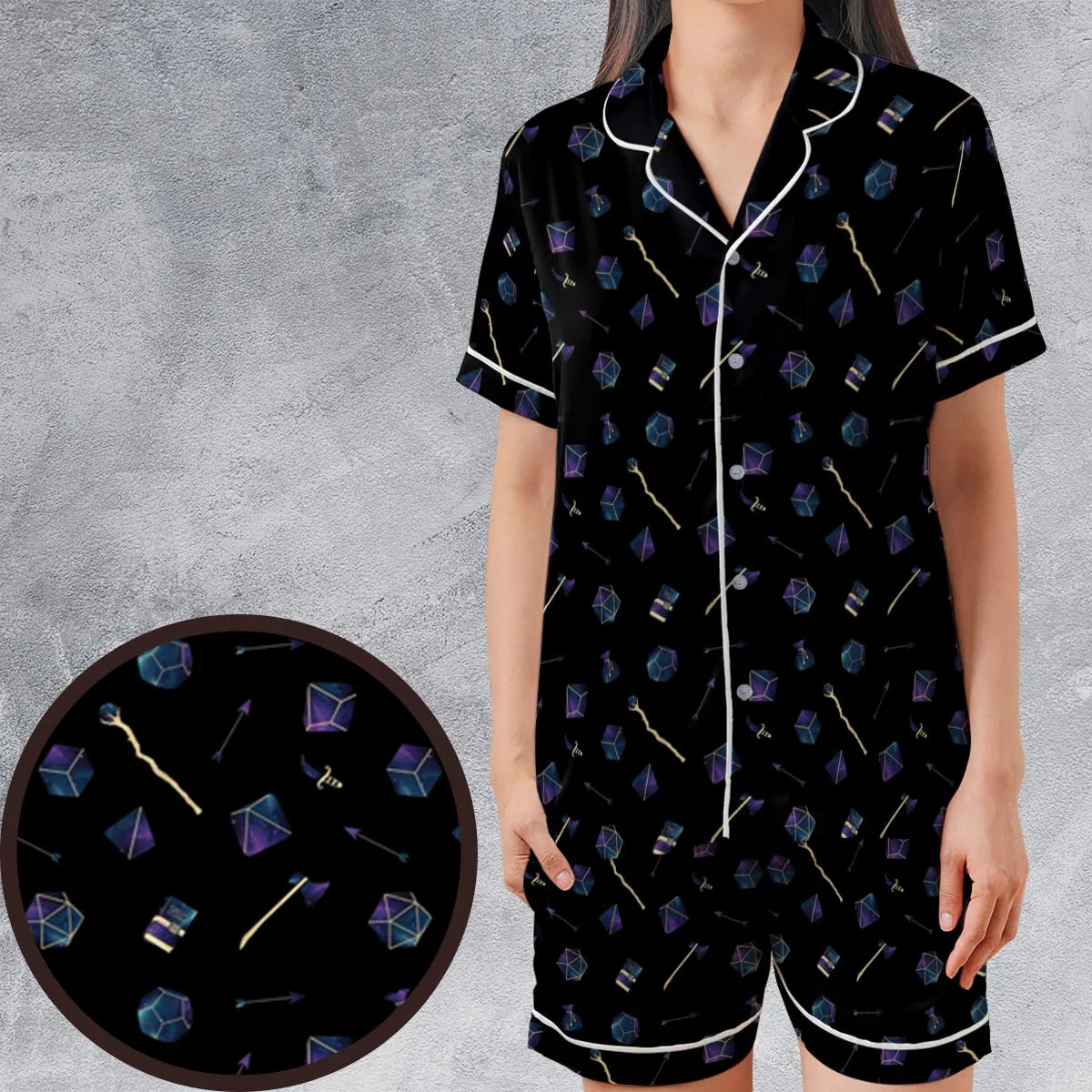 Satin Short-Sleeve Pajamas Set - N32CMUWA