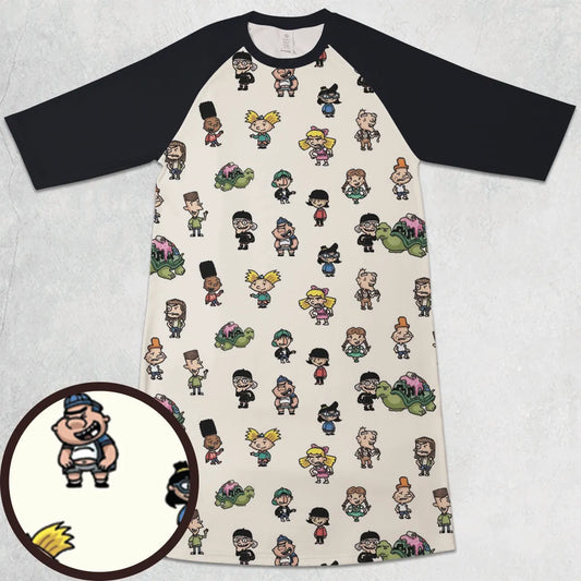 3/4 Sleeve Raglan Dress - 2XK5XBWP