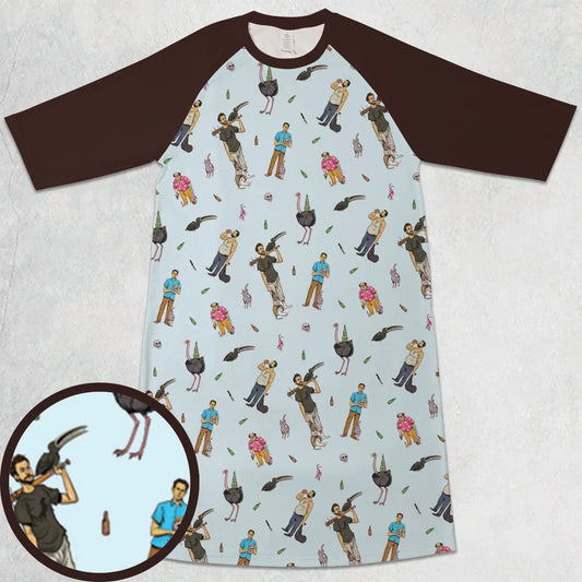 3/4 Sleeve Raglan Dress - PLU8VHQL