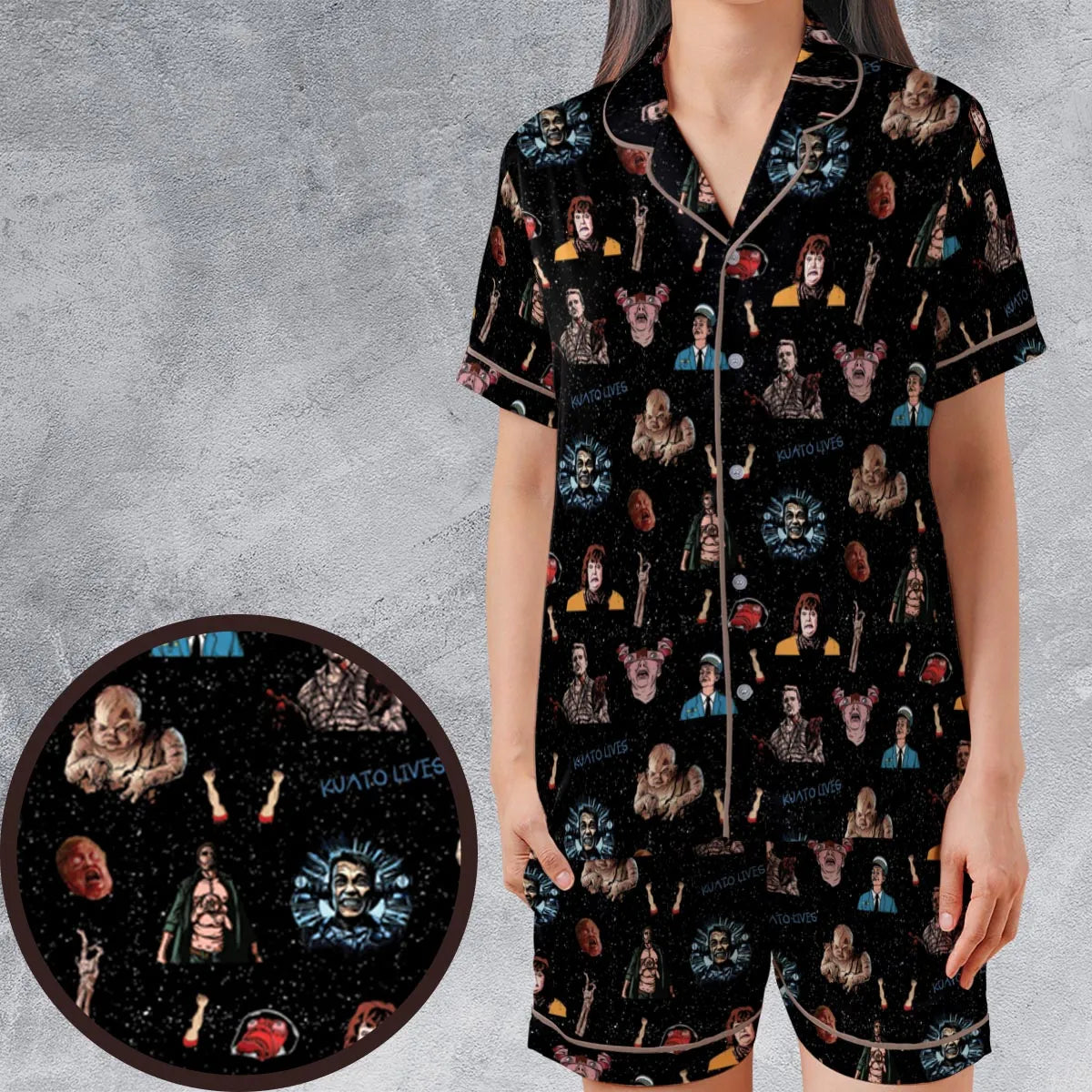 Satin Short-Sleeve Pajamas Set - 1TD1KSBQ