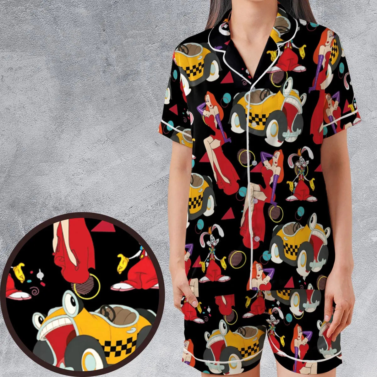 Satin Short-Sleeve Pajamas Set - 2LY5FZFQ