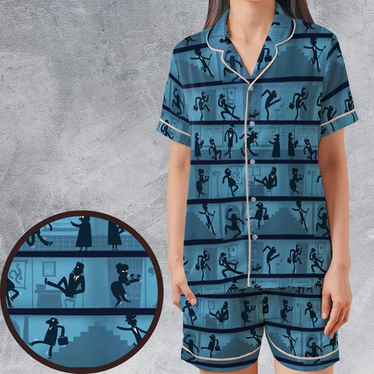 Satin Short-Sleeve Pajamas Set - 4X9UFV4E