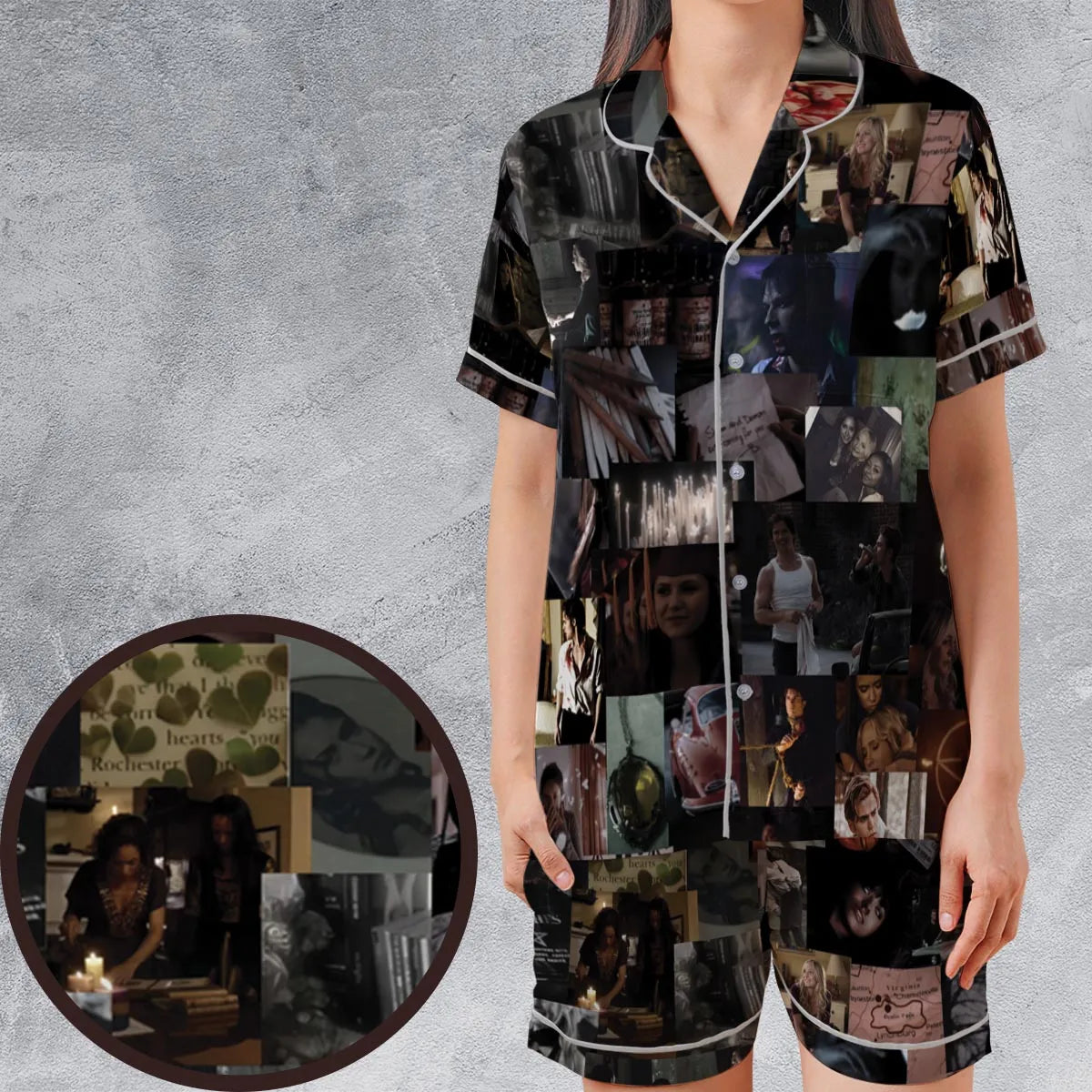 Satin Short-Sleeve Pajamas Set - G58Y316K