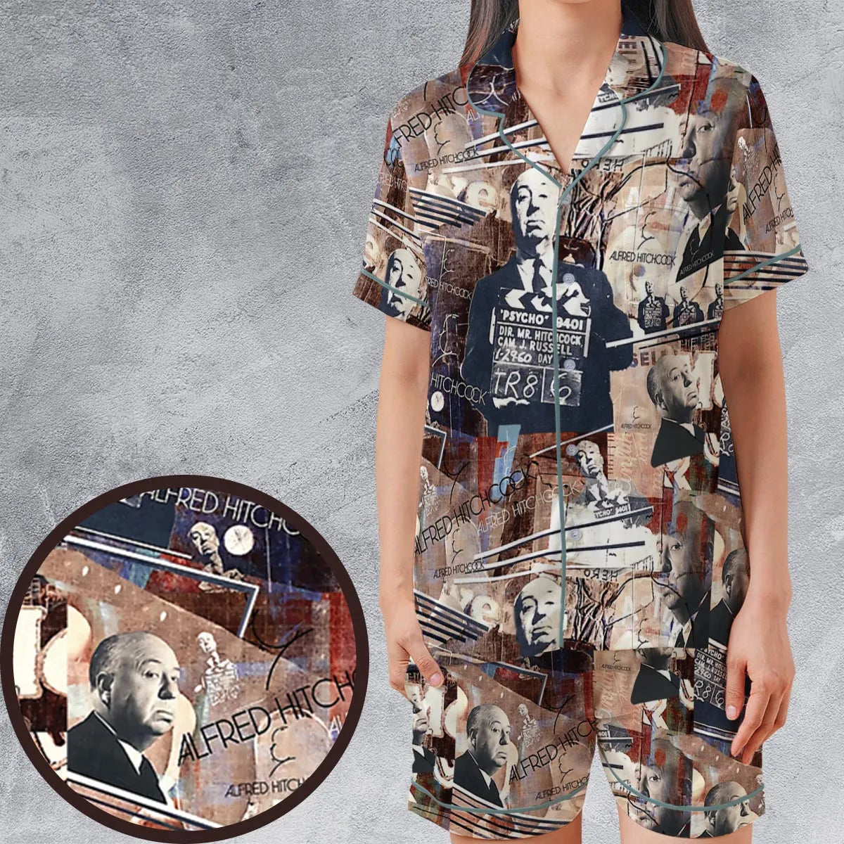 Satin Short-Sleeve Pajamas Set - 1AT82PLE
