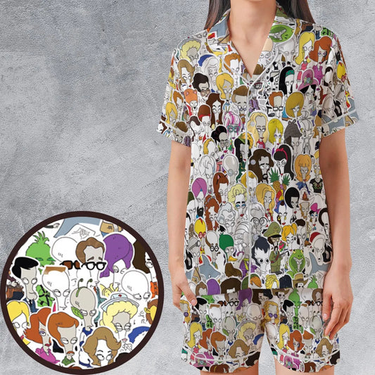 Satin Short-Sleeve Pajamas Set - MM1N45AU