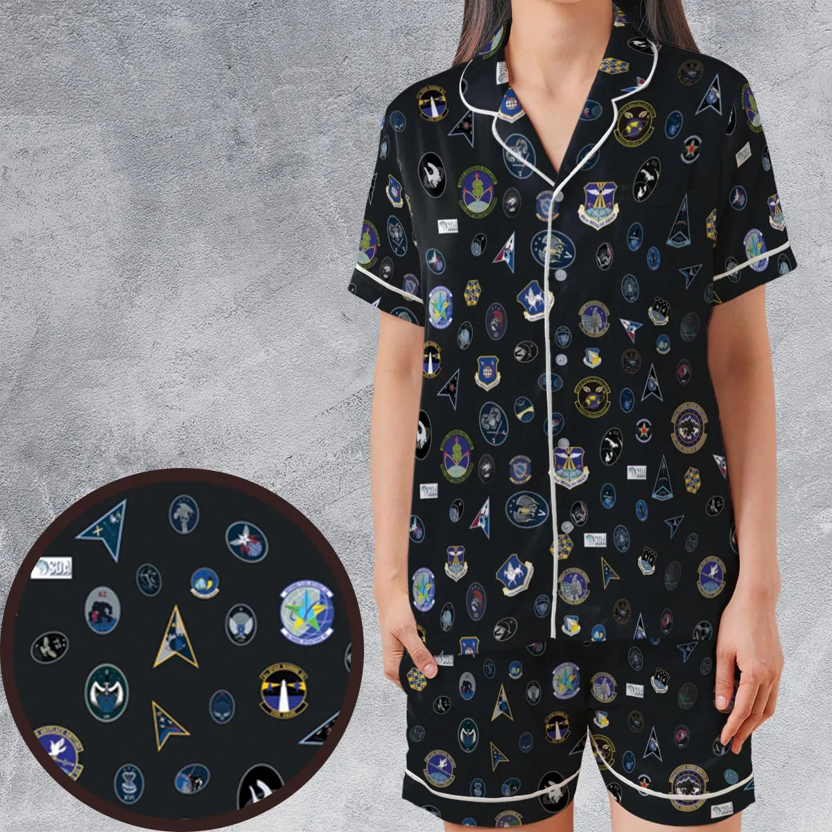 Satin Short-Sleeve Pajamas Set - UQ2JBVF9