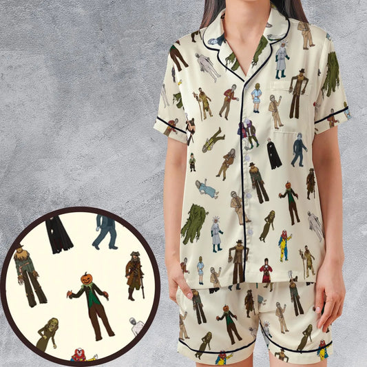 Satin Short-Sleeve Pajamas Set - WWF1RS9N