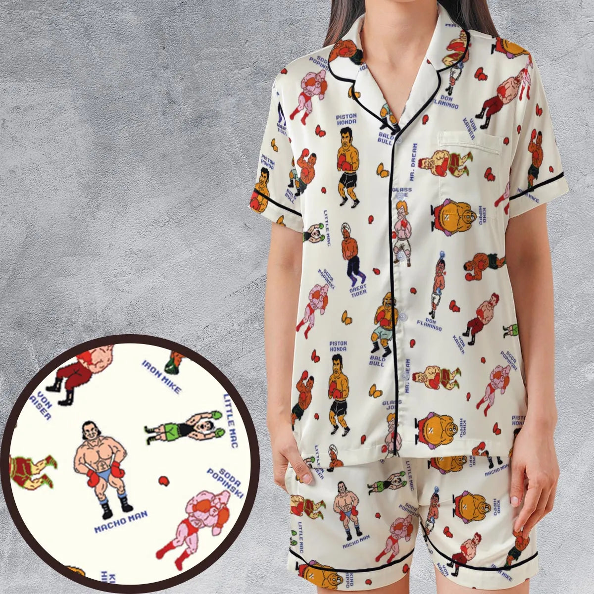 Satin Short-Sleeve Pajamas Set - 1LB6PR13