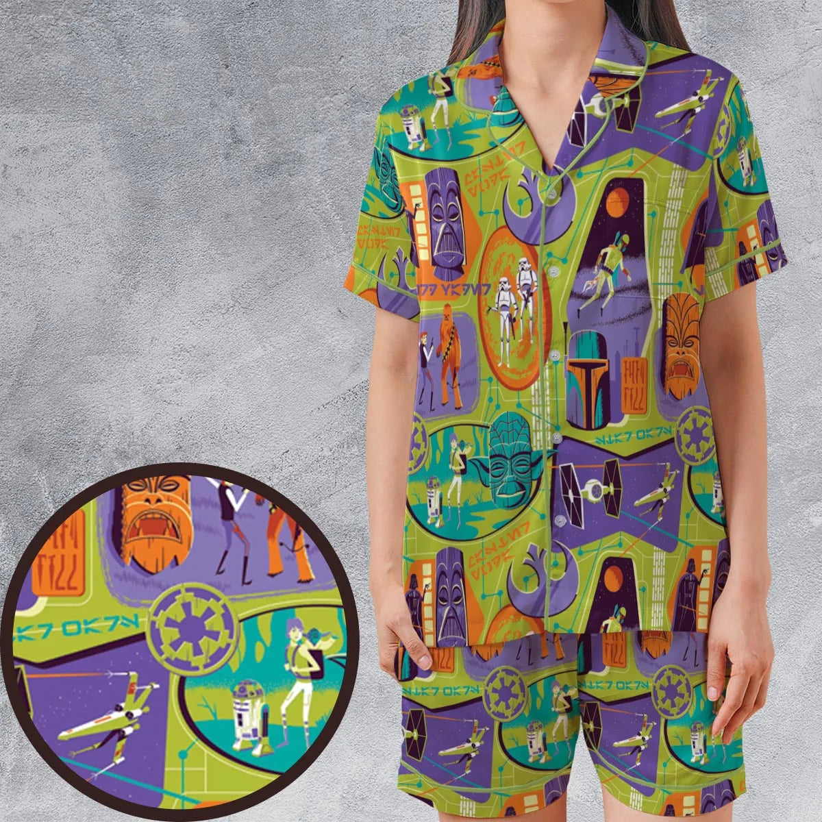 Satin Short-Sleeve Pajamas Set - 6K96HBTF