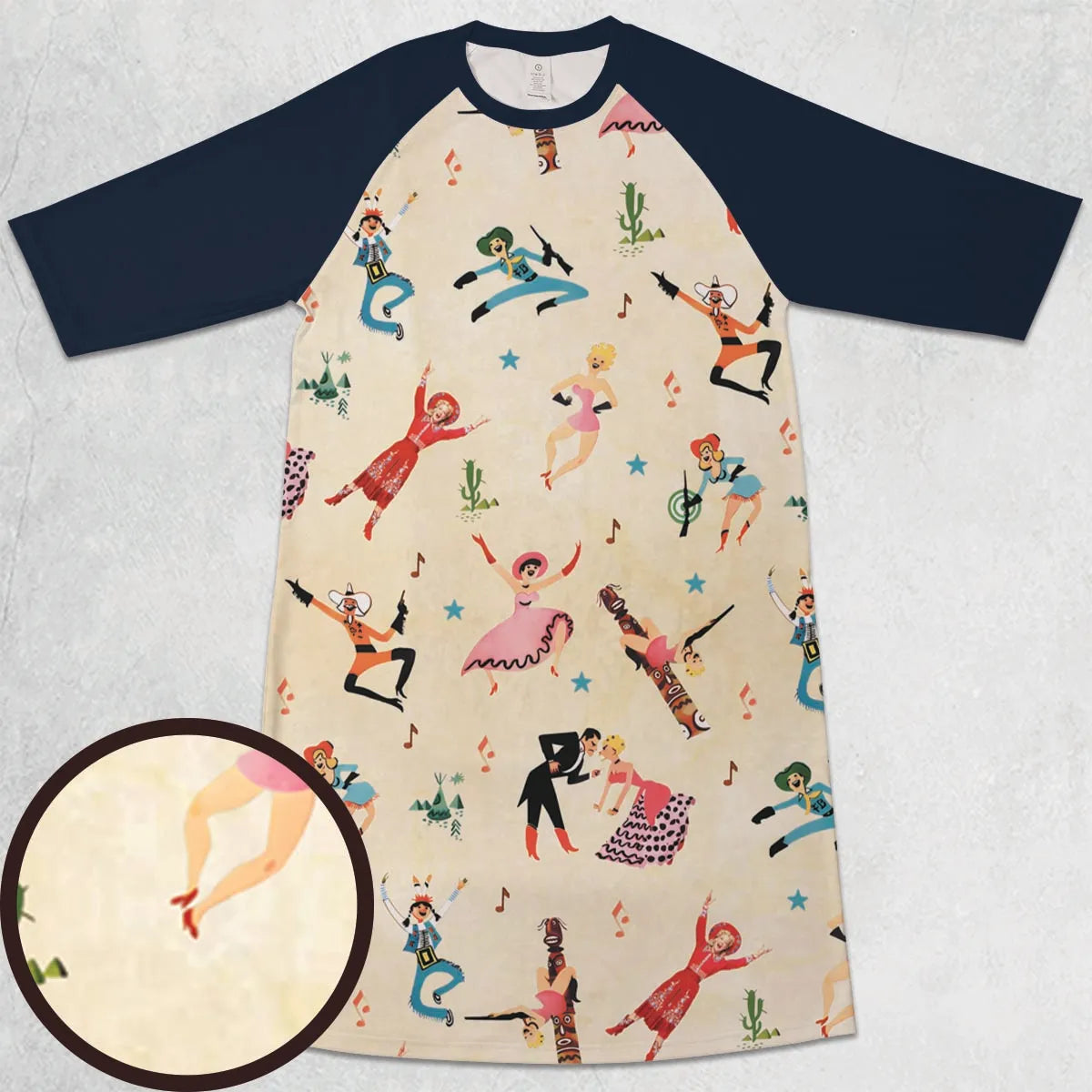 3/4 Sleeve Raglan Dress - 88X6PL6B