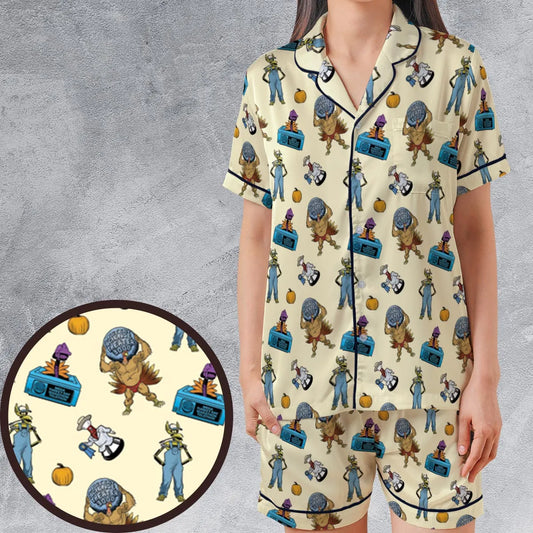 Satin Short-Sleeve Pajamas Set - UFGTH4JZ