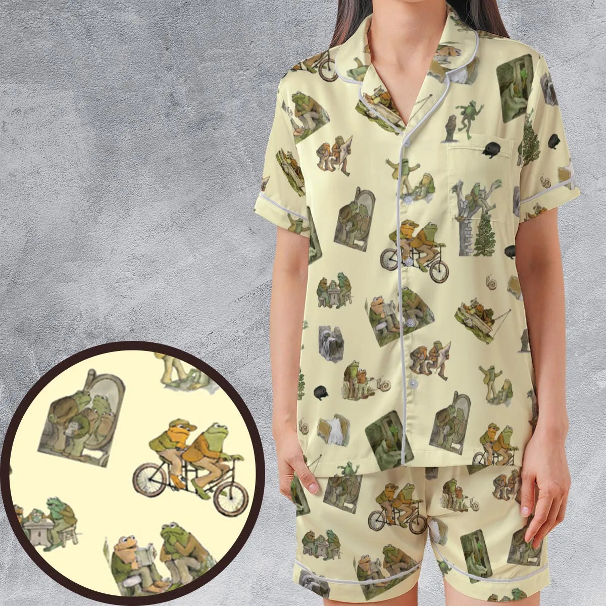 Satin Short-Sleeve Pajamas Set - 68UXLX6K