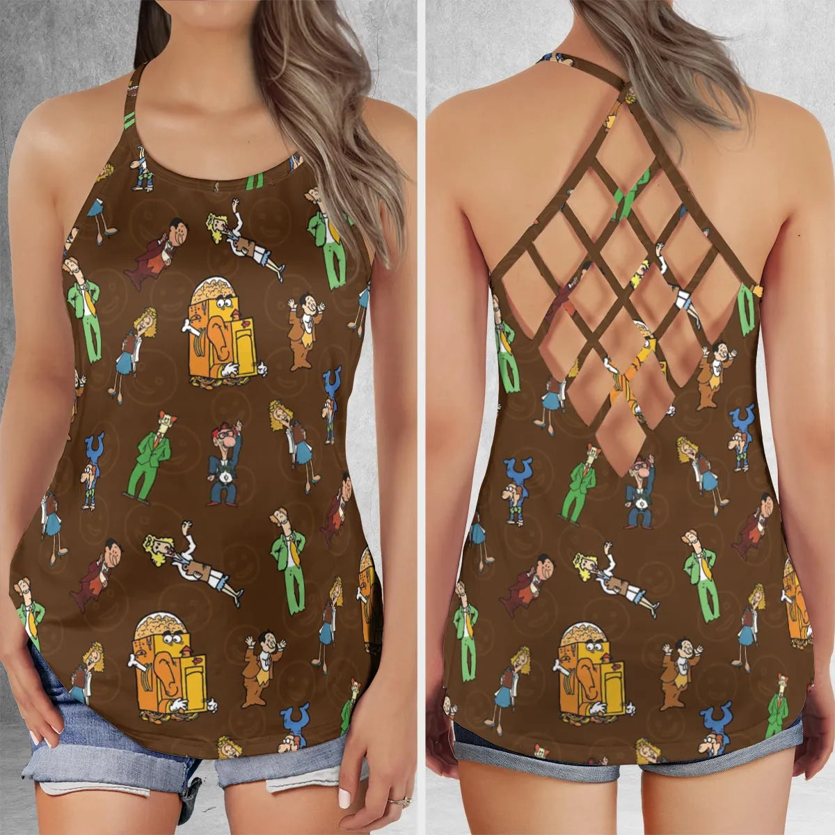 Criss Cross Tank Top - U3Y8XJHP