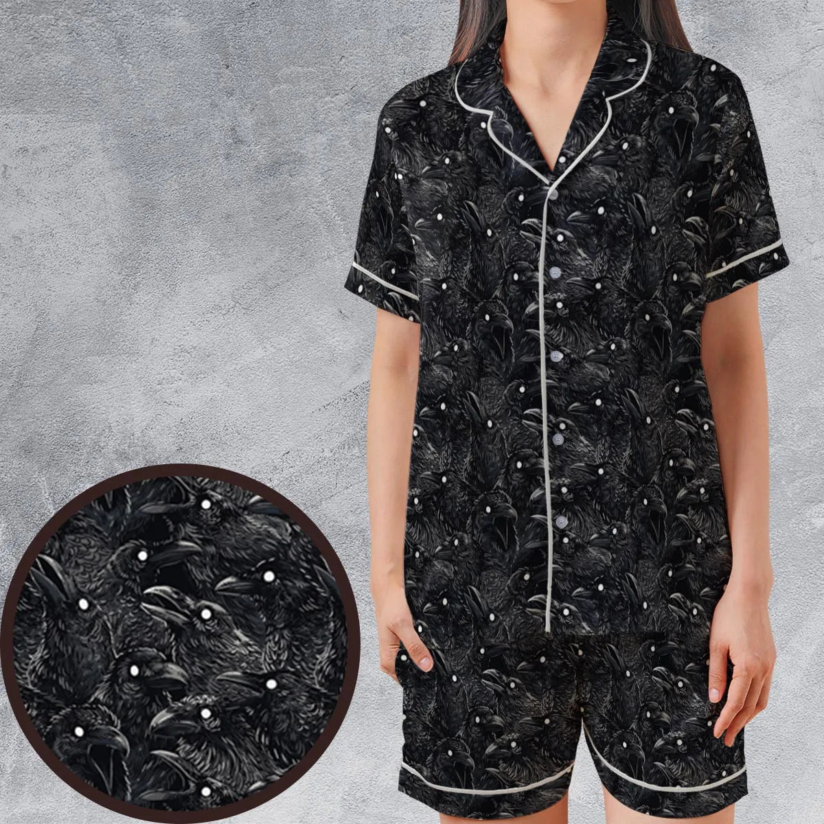 Satin Short-Sleeve Pajamas Set - BDU82VAG