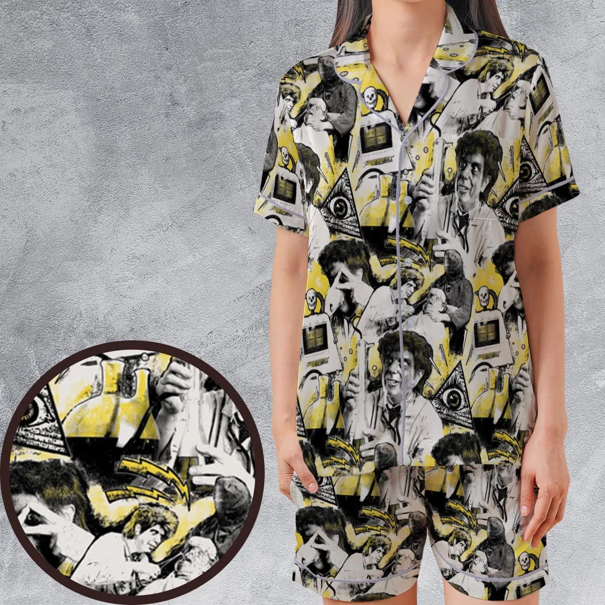 Satin Short-Sleeve Pajamas Set - XPWYQQUL
