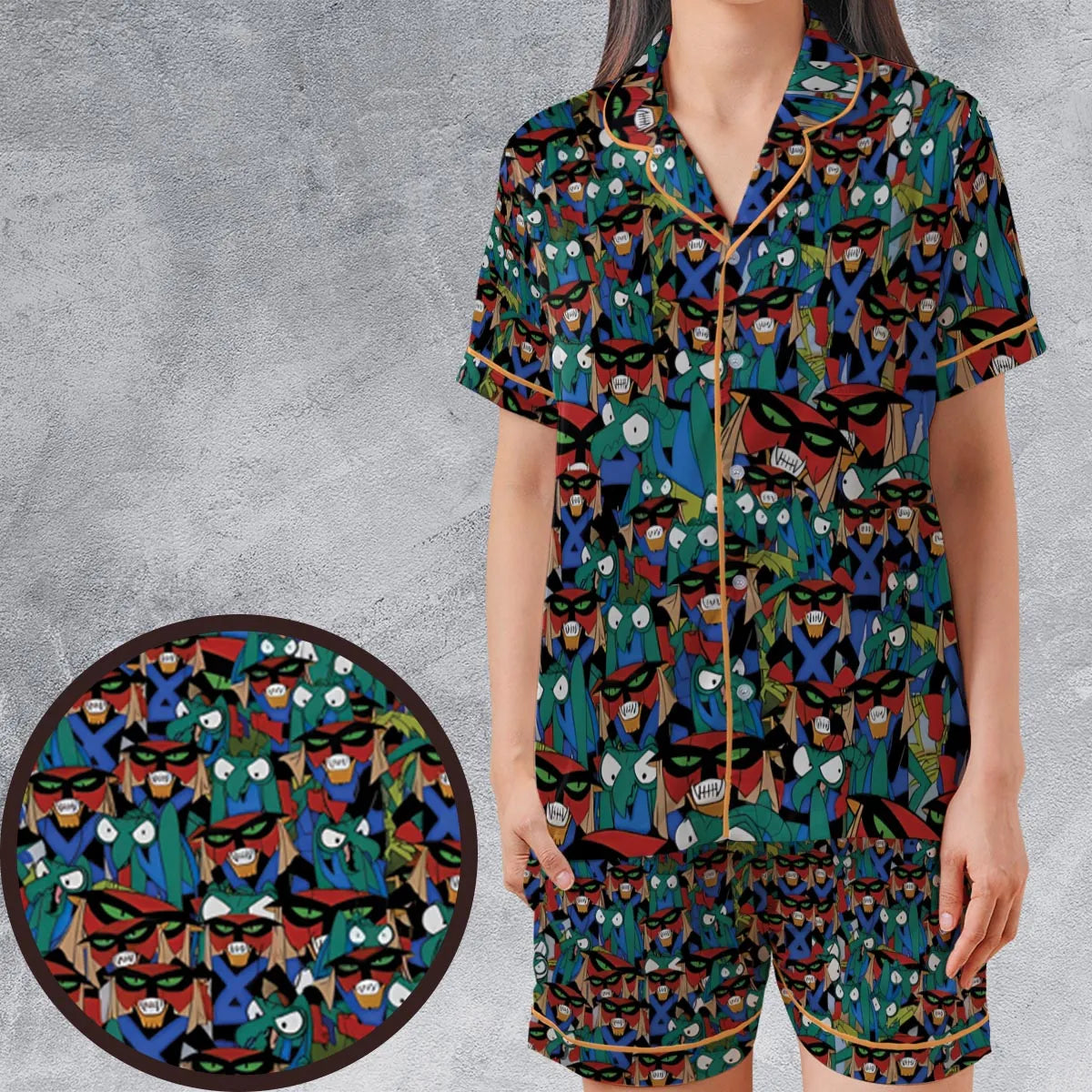 Satin Short-Sleeve Pajamas Set - 6YR6LKDQ
