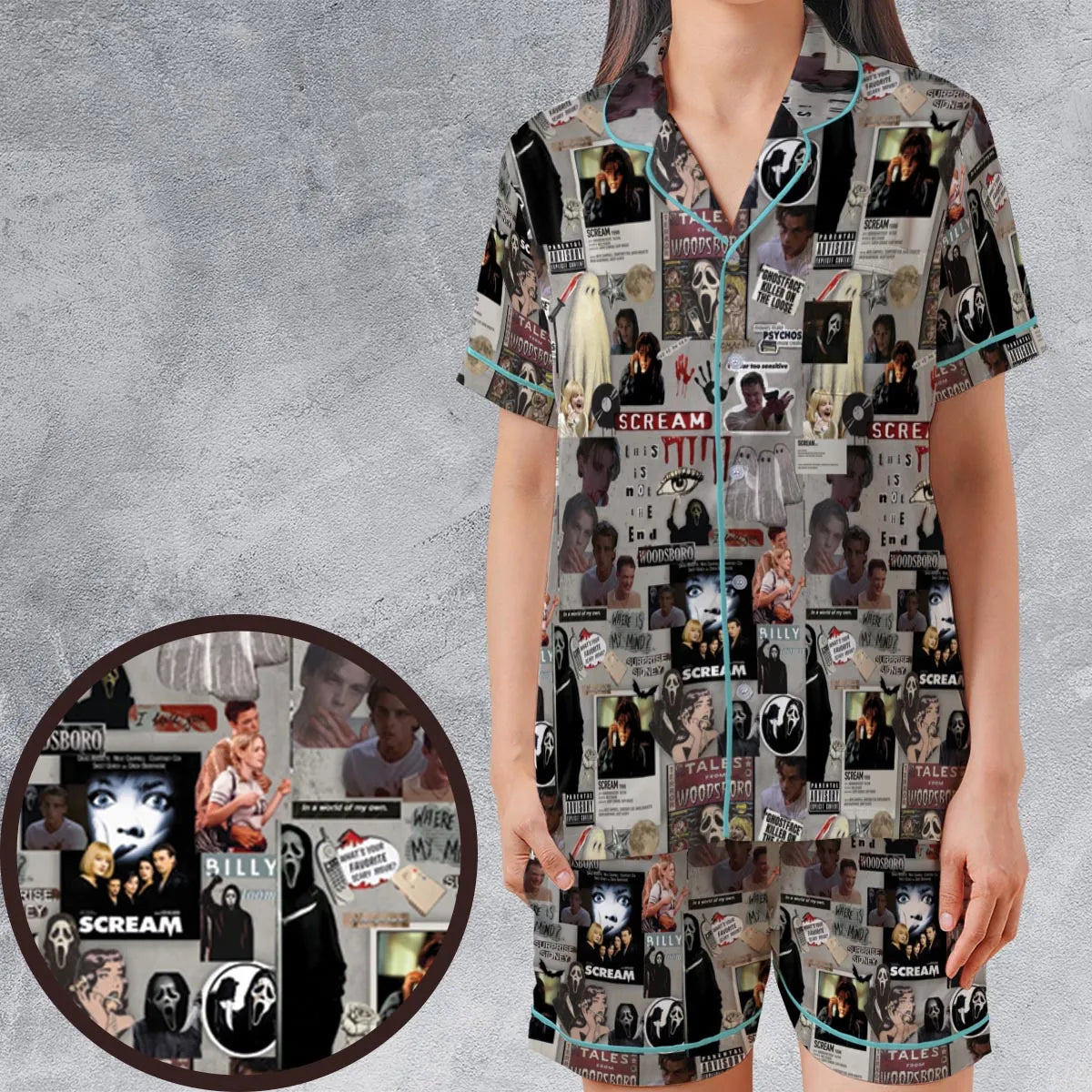 Satin Short-Sleeve Pajamas Set - XCBUAVFJ