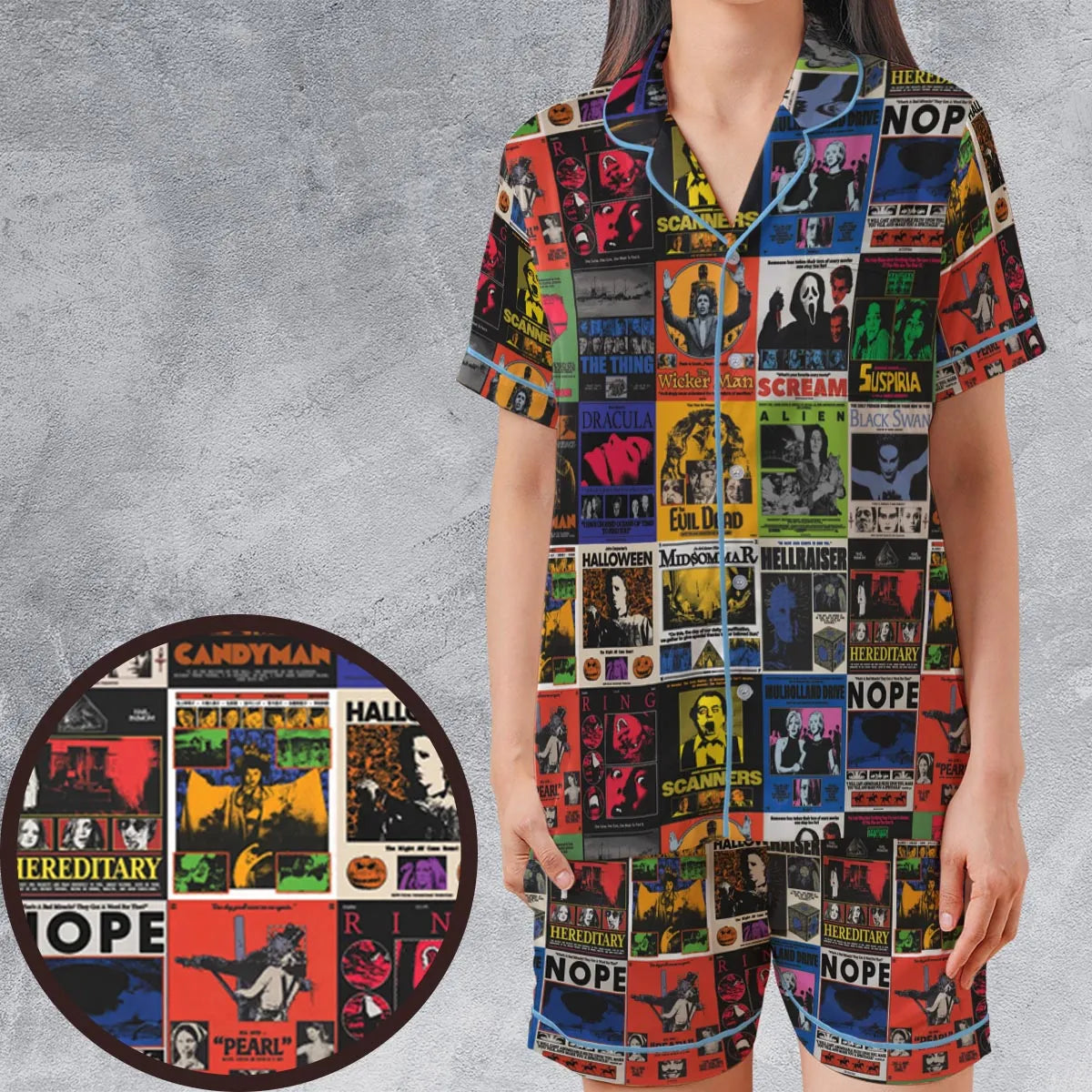 Satin Short-Sleeve Pajamas Set - YANLGFNW