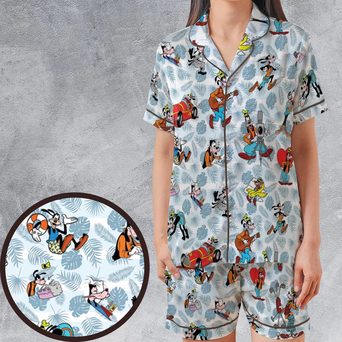 Satin Short-Sleeve Pajamas Set - 7BW4DLCZ