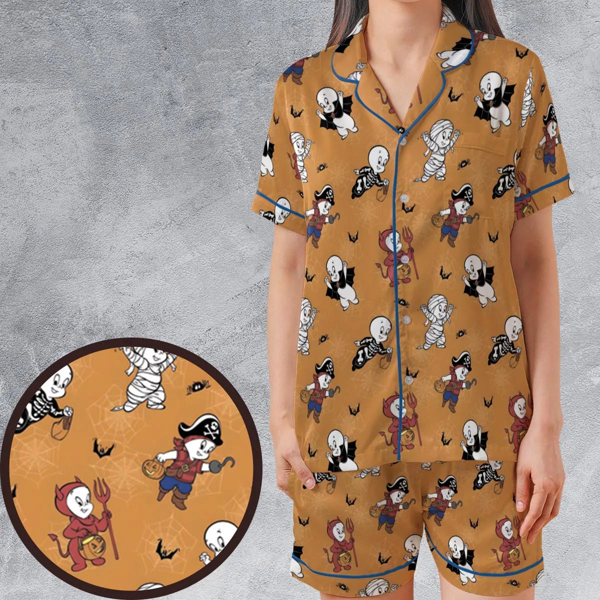 Satin Short-Sleeve Pajamas Set - GSMCSW7R