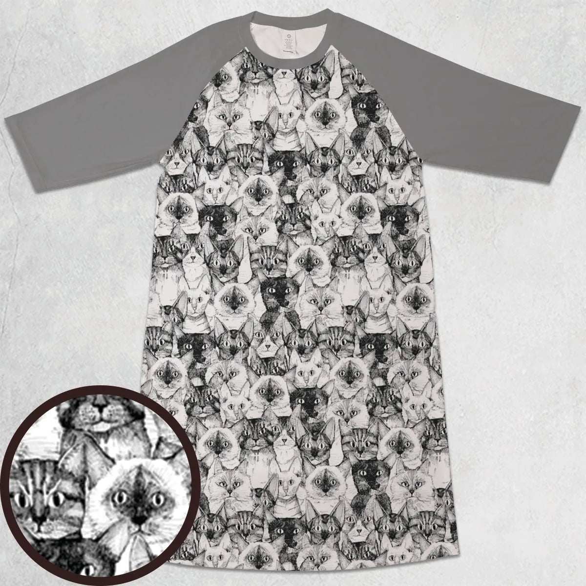 Just Cats 3/4 Sleeve Raglan Dress