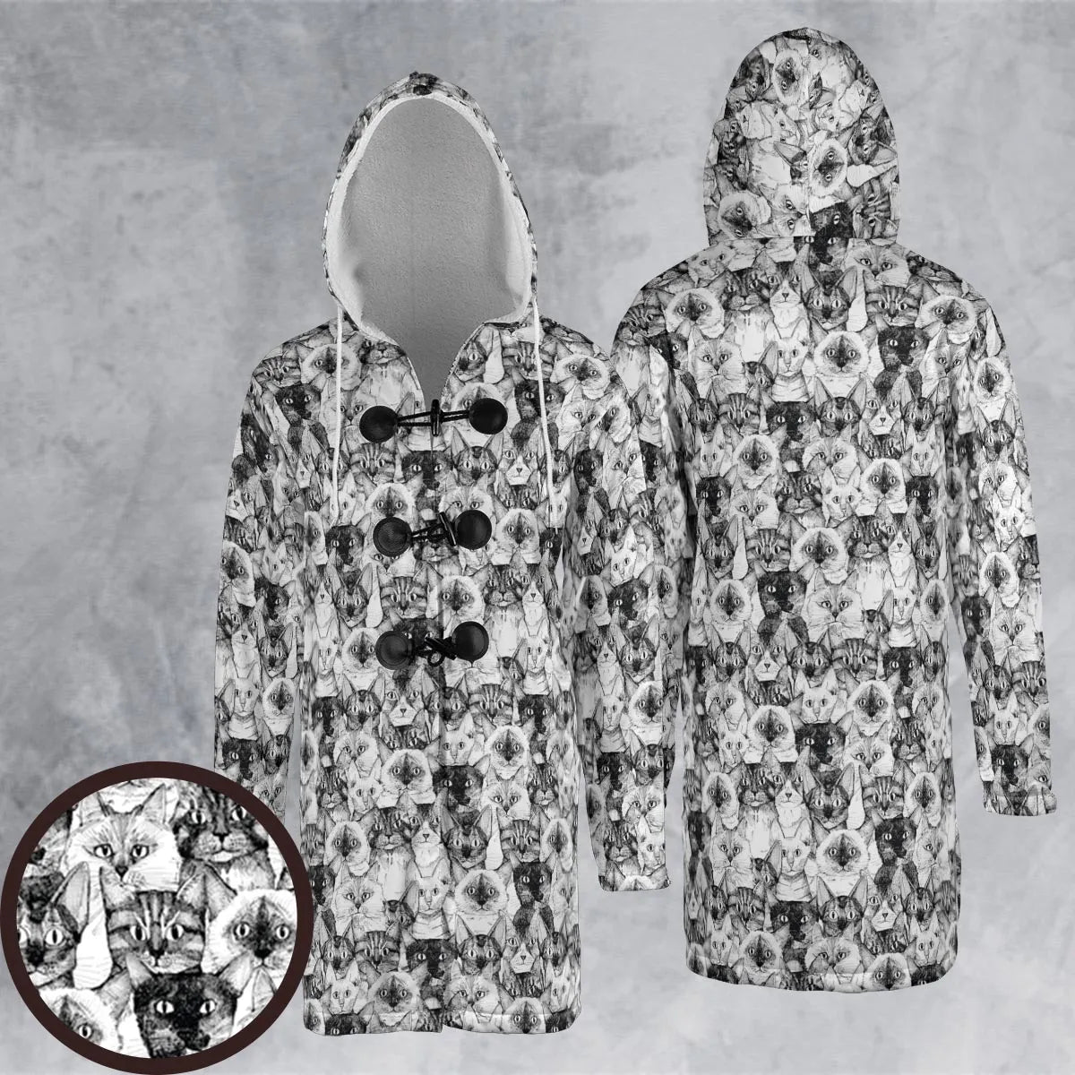 Just Cats Hooded Cloak Coat