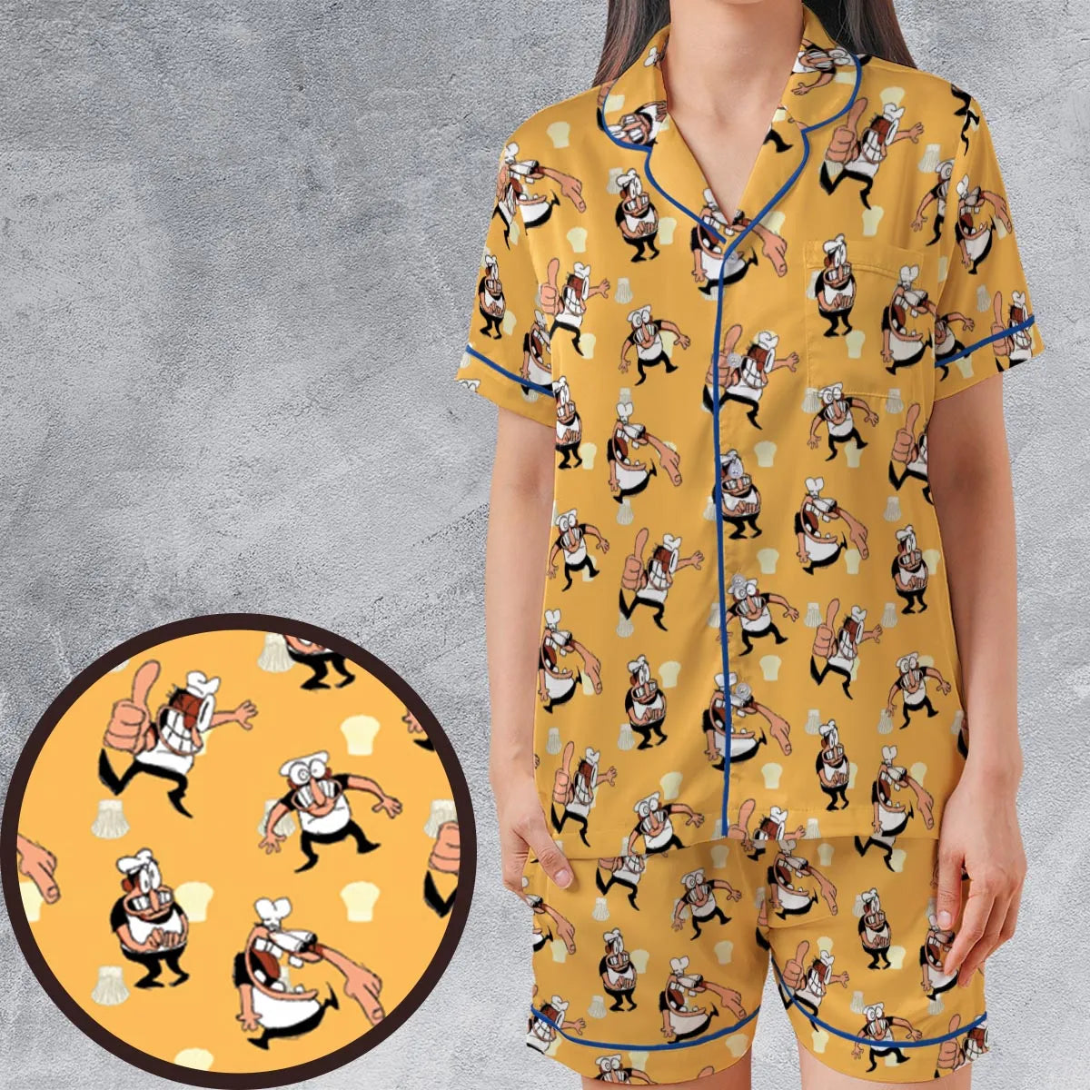 Satin Short-Sleeve Pajamas Set - 8YTS68NN