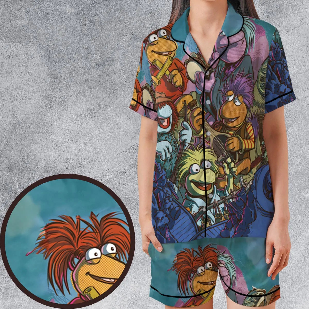 Satin Short-Sleeve Pajamas Set - PMG5SR96