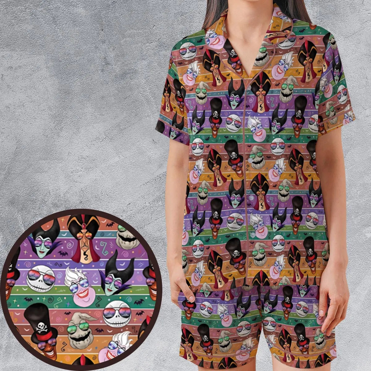 Satin Short-Sleeve Pajamas Set - J6Q5B58J